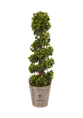 Nearly Natural English Ivy Tree in Farmhouse Planter Indoor/Outdoor, Green