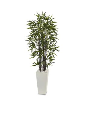 Nearly Natural Black Bamboo Artificial Tree, Green