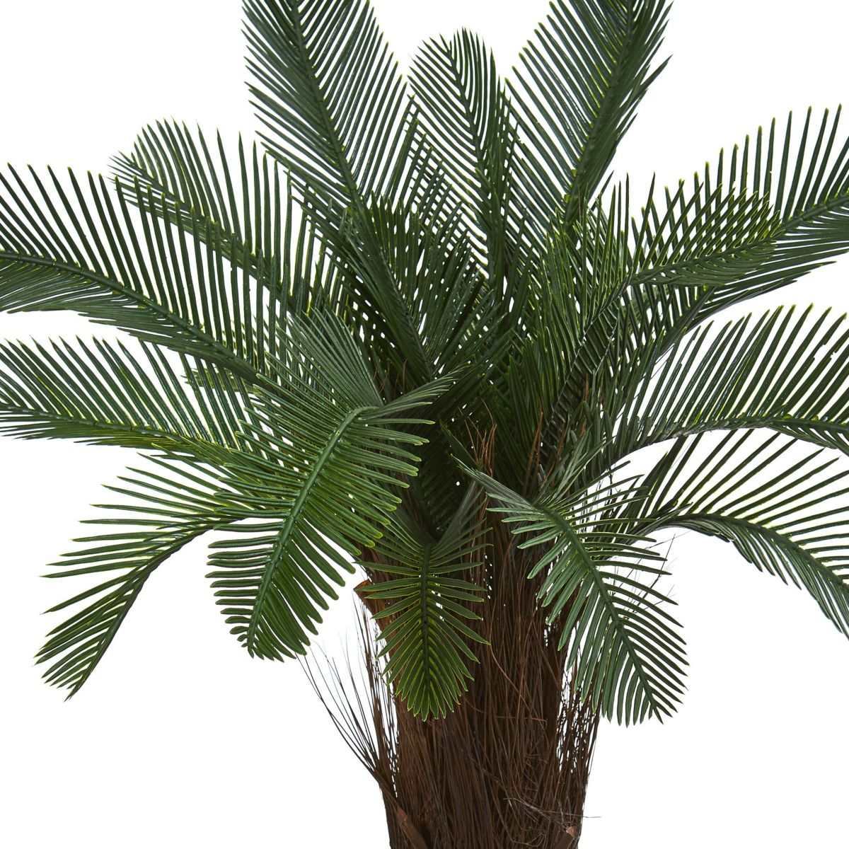 40-Inch Cycas Artificial Tree in White Tower Planter UV Resistant (Indoor/Outdoor)