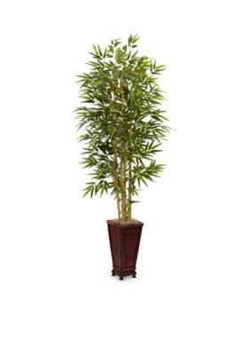 Nearly Natural Bamboo Tree with Decorative Planter, Green