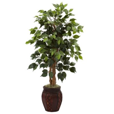 Nearly Natural 44-Inch Ficus Tree with Decorative Planter, Green