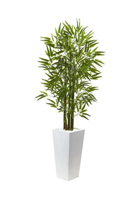 Nearly Natural Bamboo Tree with Planter, Indoor/Outdoor, Green