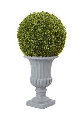 Nearly Natural Boxwood Topiary with Urn Indoor/Outdoor, Green