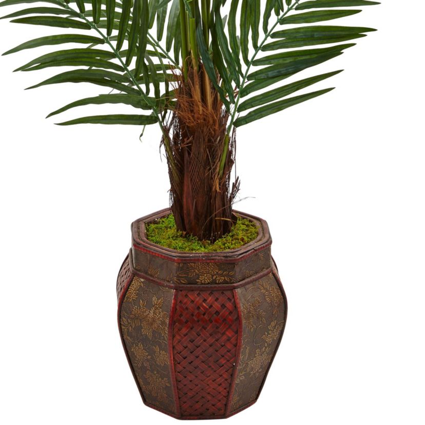 5-Foot Areca Palm Artificial Tree in Weave Planter