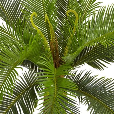 3-Foot Cycas Artificial Tree in White Tower Planter