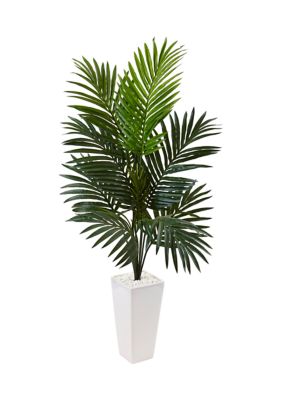 Nearly Natural Kentia Palm Tree in Tower Planter, Green
