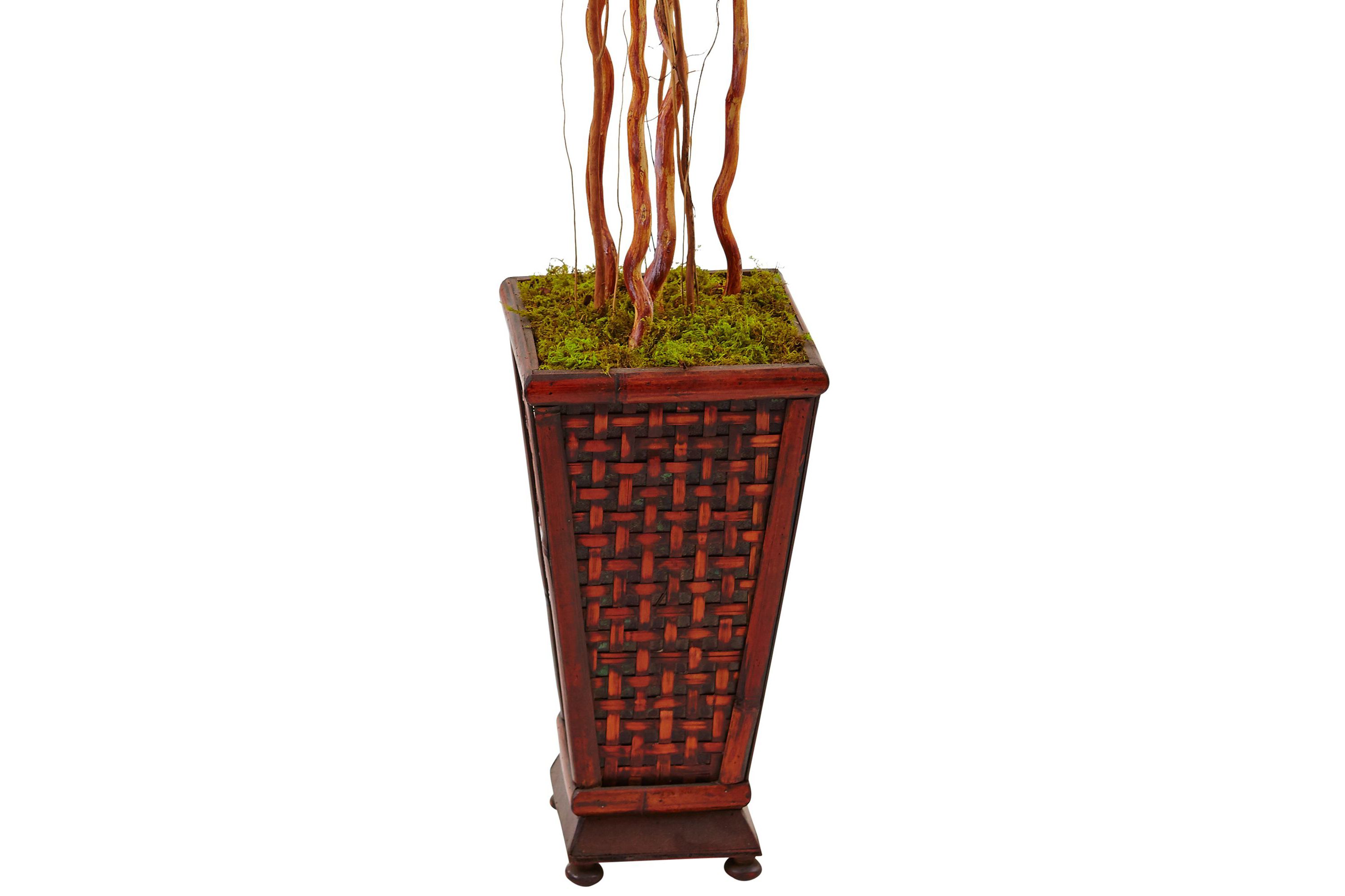 5-Foot Hibiscus Artificial Tree in Decorated Wooden Planter