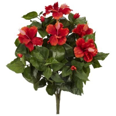 Nearly Natural 20-Inch Hibiscus Artificial Plant (Set of 4)
