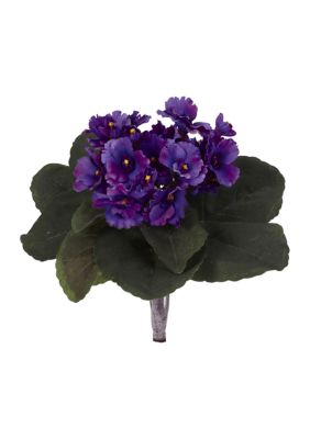 Nearly Natural African Violet Plant - Set of 6, Purple