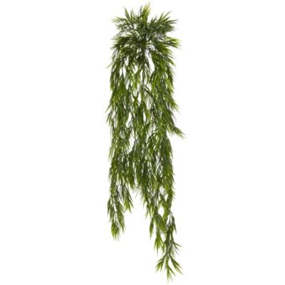 Nearly Natural 43-Inch Mini Bamboo Hanging Bush (Set of 2), Green