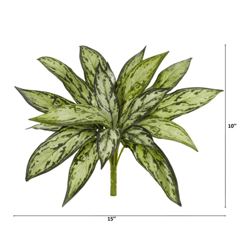 10-Inch Variegated Silver Queen Artificial Plant (Set of 6)