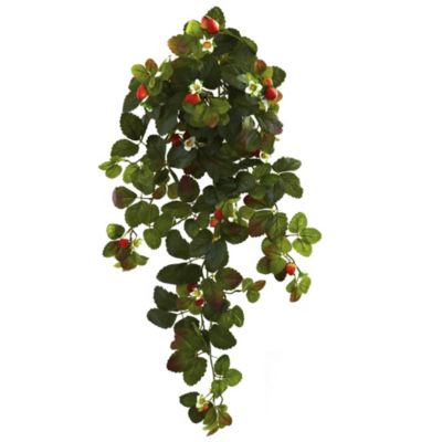 31-Inch Strawberry Hanging Bush with Berry (Set of 2)