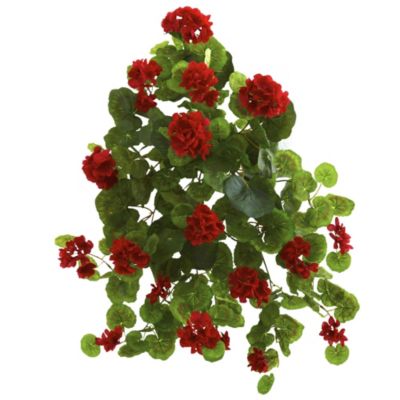 Nearly Natural 26-Inch Geranium Artificial Plant (Set of 2), Red
