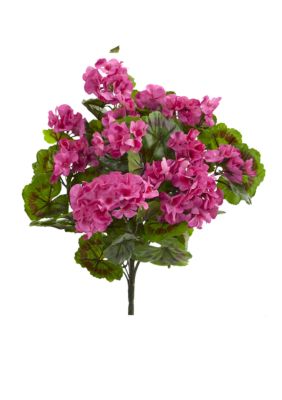 Nearly Natural Geranium Artificial Bush, Set of 3 (Indoor/Outdoor)