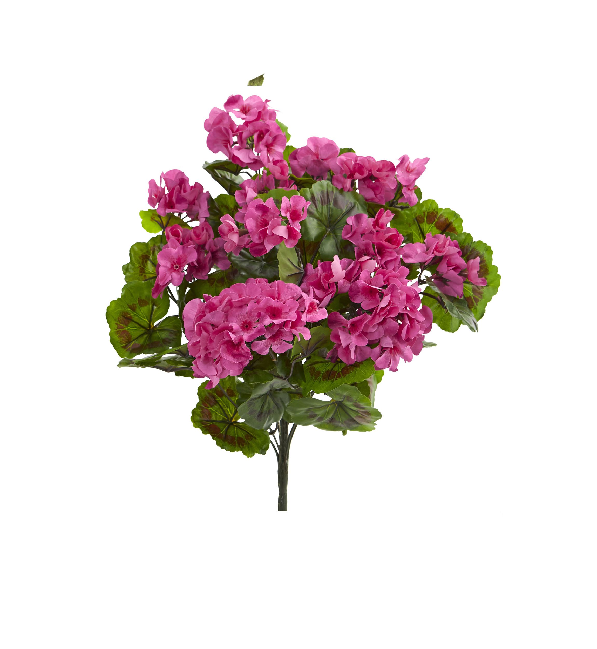 Geranium Artificial Bush, Set of 3 (Indoor/Outdoor)