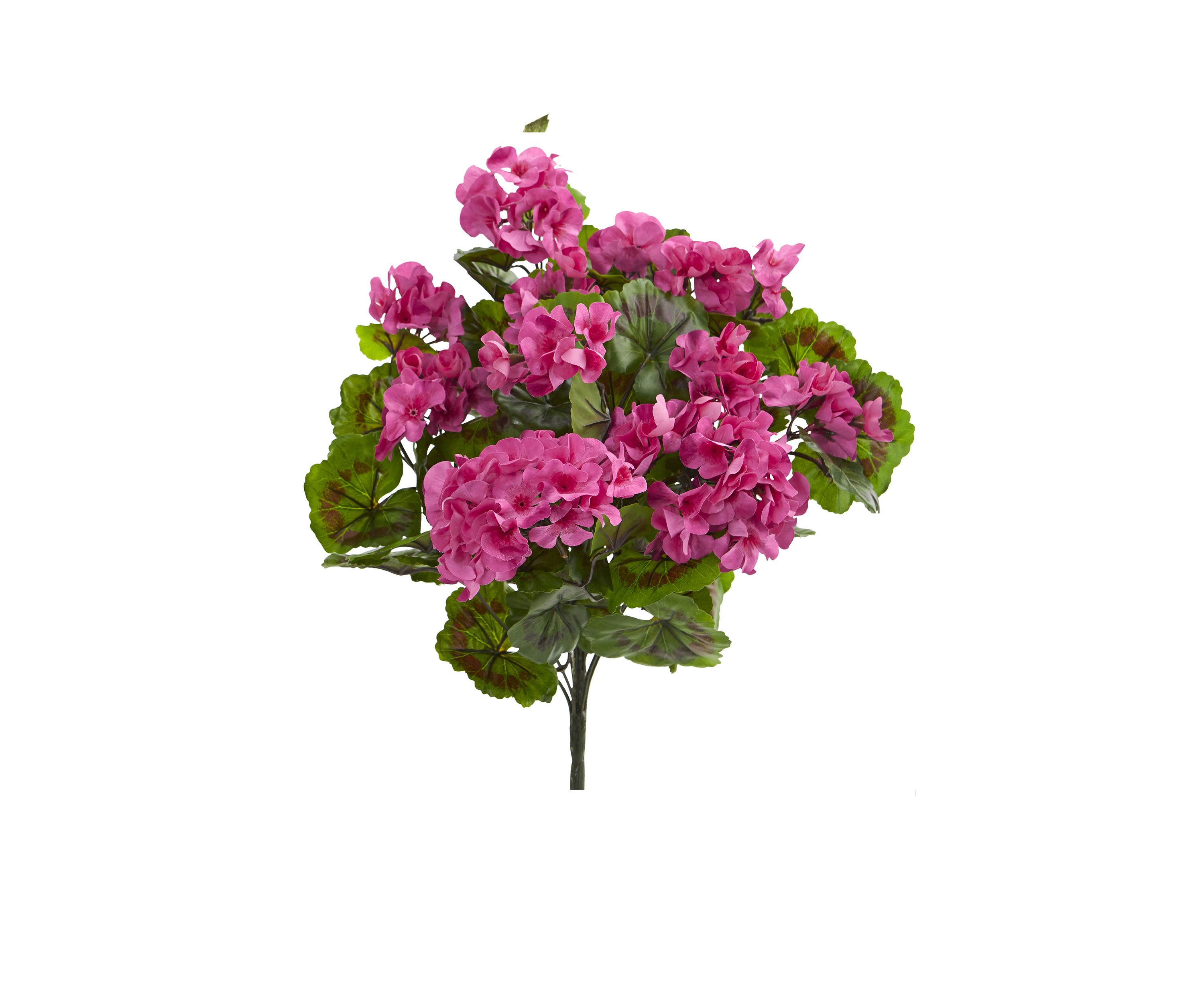 Geranium Artificial Bush, Set of 3 (Indoor/Outdoor)