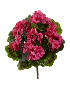 Nearly Natural Geranium Artificial Bush, Set of 4 (Indoor/Outdoor), Pink