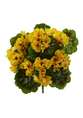 Nearly Natural Geranium Artificial Bush, Set of 4 (Indoor/Outdoor)