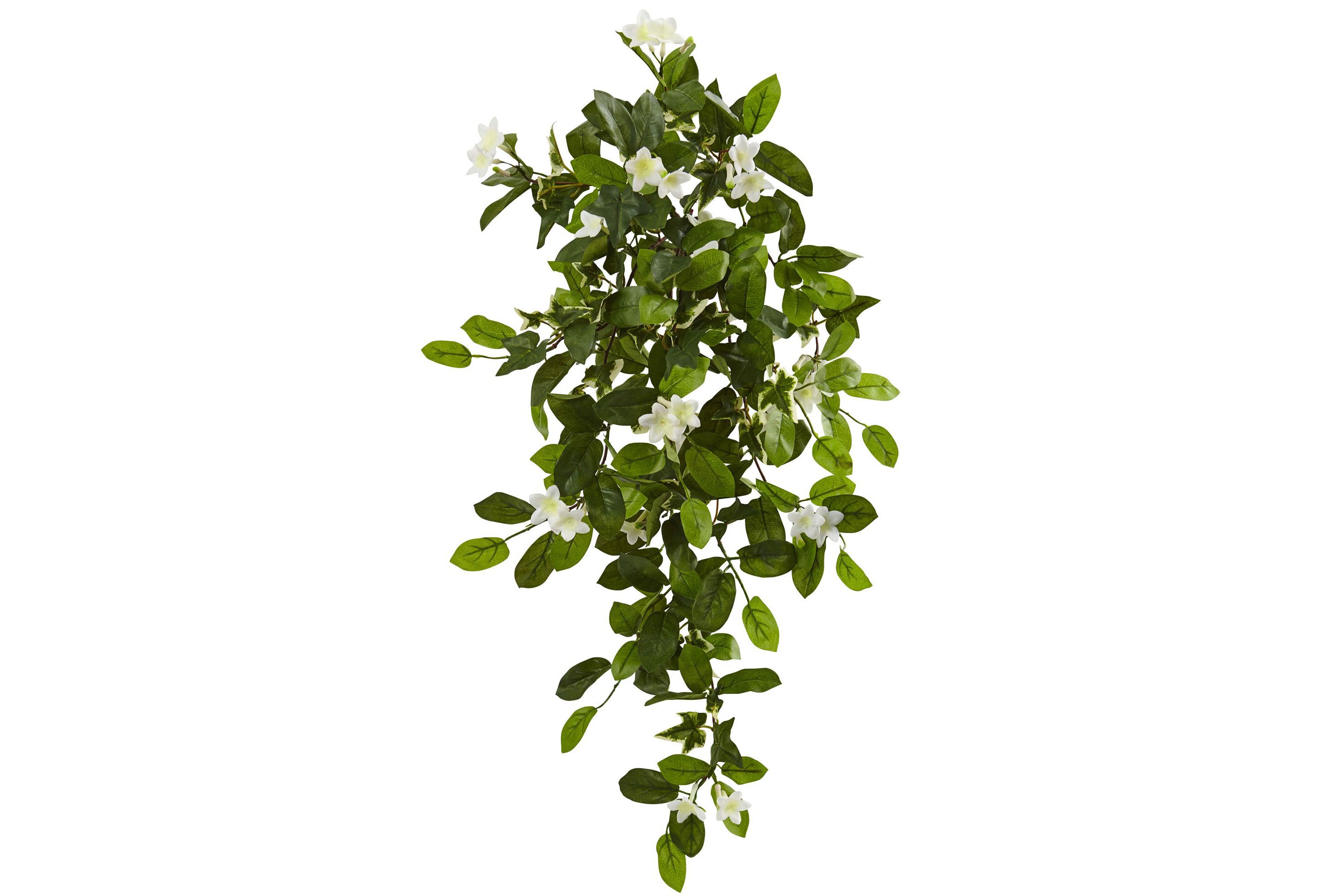 19-Inch Mixed Stephanotis and Ivy Hanging Artificial Plant (Set of 4)