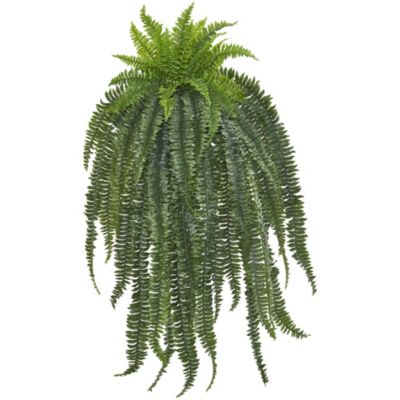 Nearly Natural 58-Inch Boston Fern Artificial Hanging Plant, Green