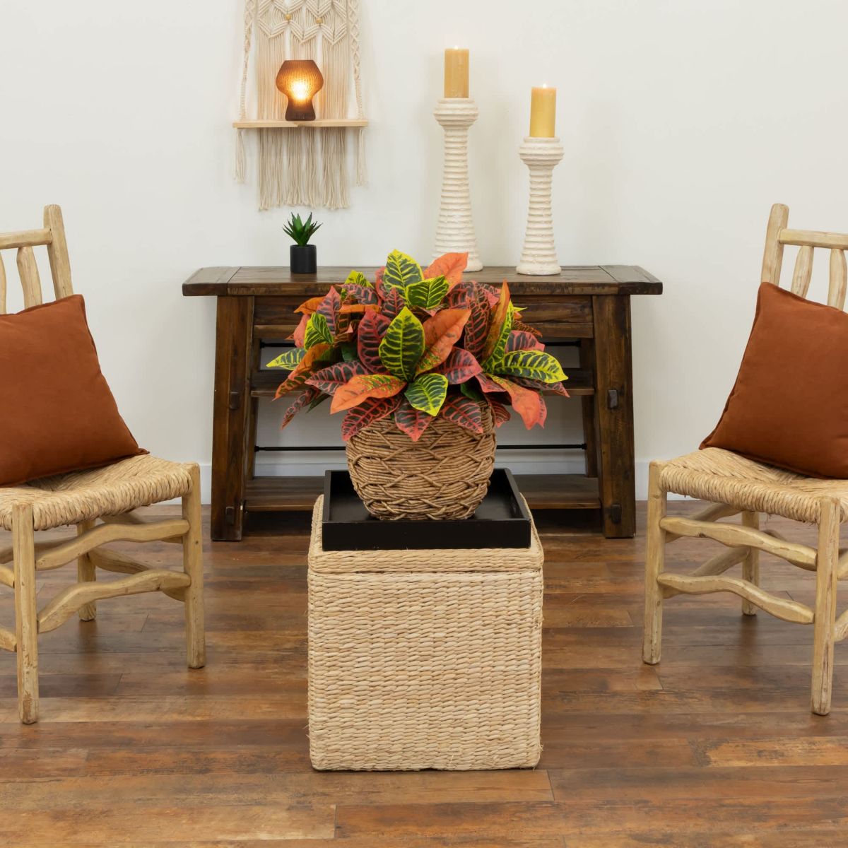 17-Inch Garden Croton Artificial Plant (Real Touch) (Set of 6)