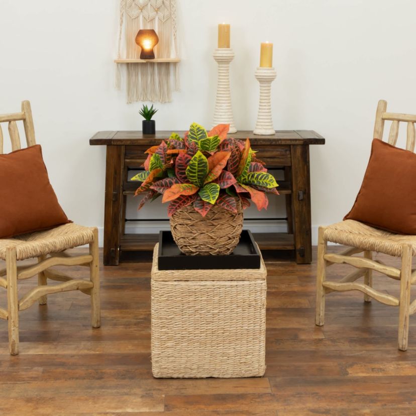 17-Inch Garden Croton Artificial Plant (Real Touch) (Set of 6)