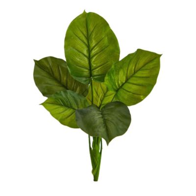 Nearly Natural 27-Inch Large Philodendron Leaf Artificial Bush Plant (Set of 4), Green