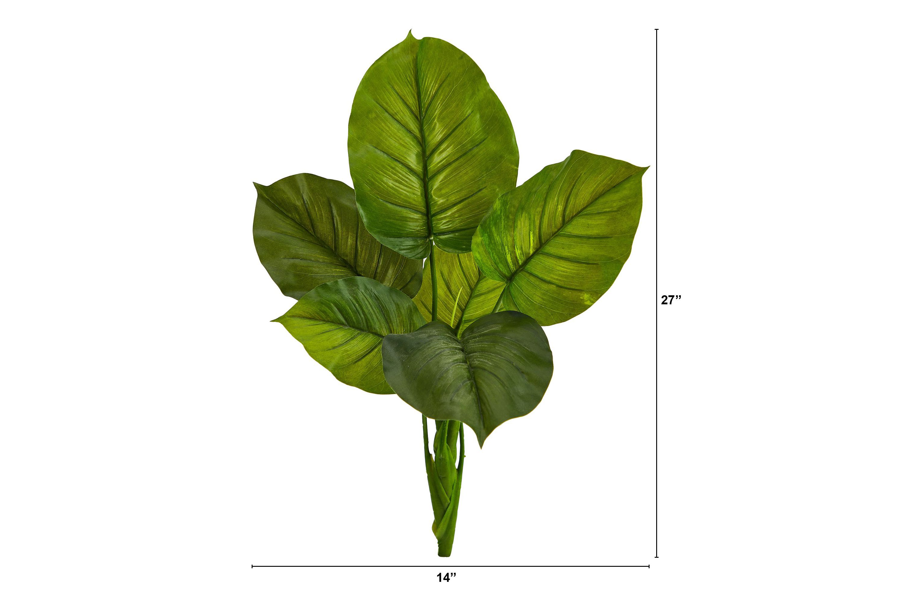 27-Inch Large Philodendron Leaf Artificial Bush Plant (Set of 4)