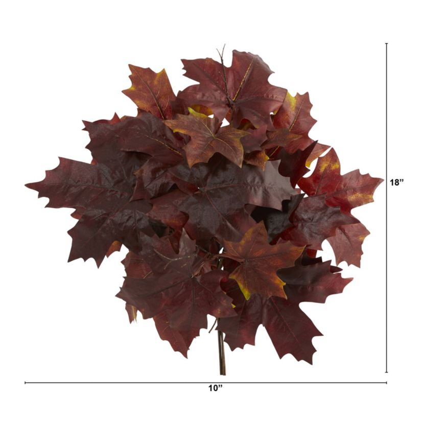 18-Inch Autumn Maple Leaf Artificial Flower (Set of 2)