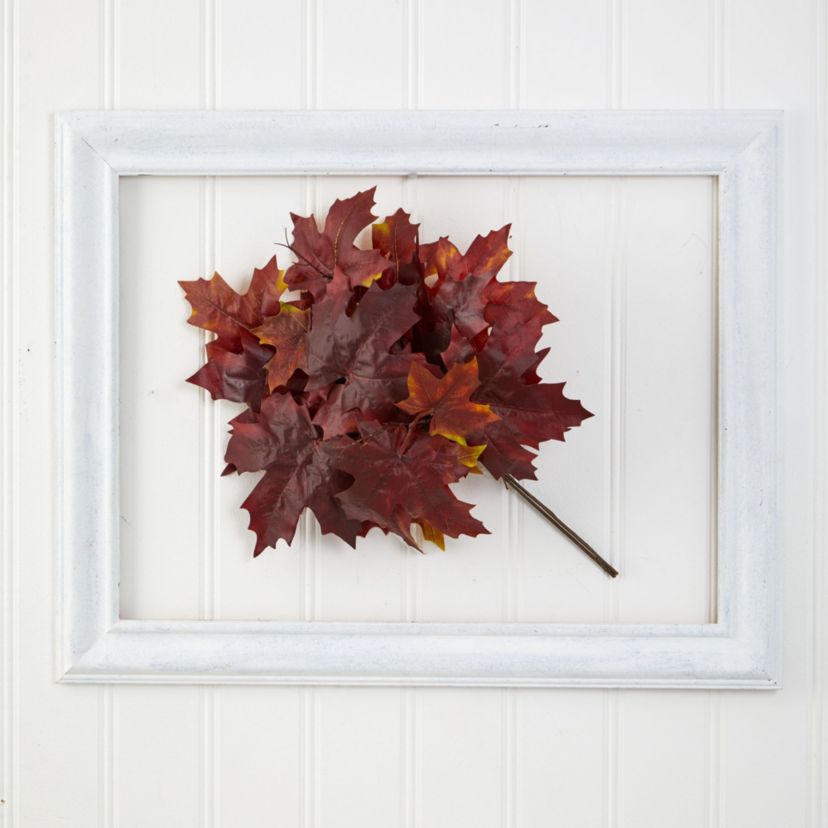 18-Inch Autumn Maple Leaf Artificial Flower (Set of 2)