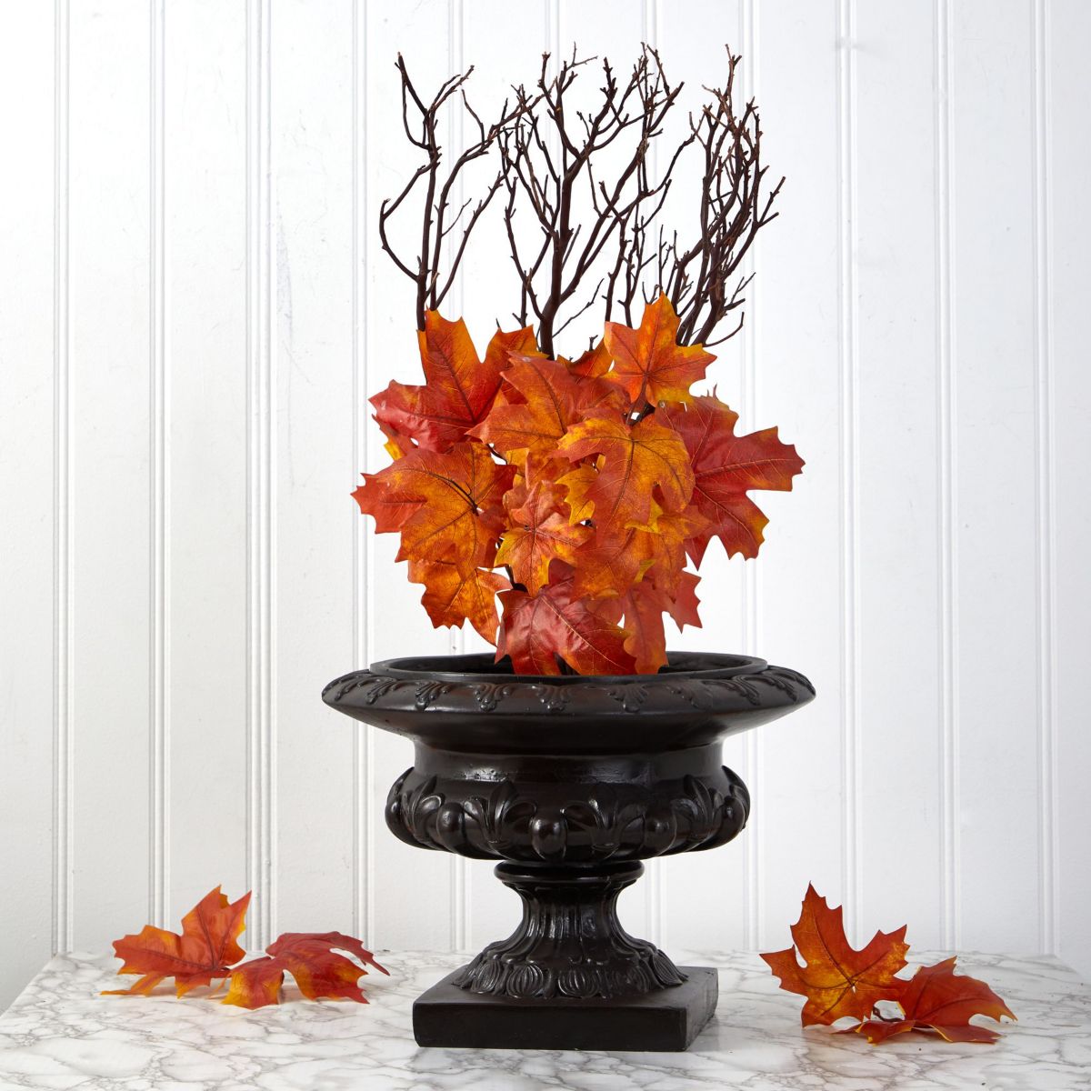 18-Inch Autumn Maple Leaf Artificial Flower (Set of 2)