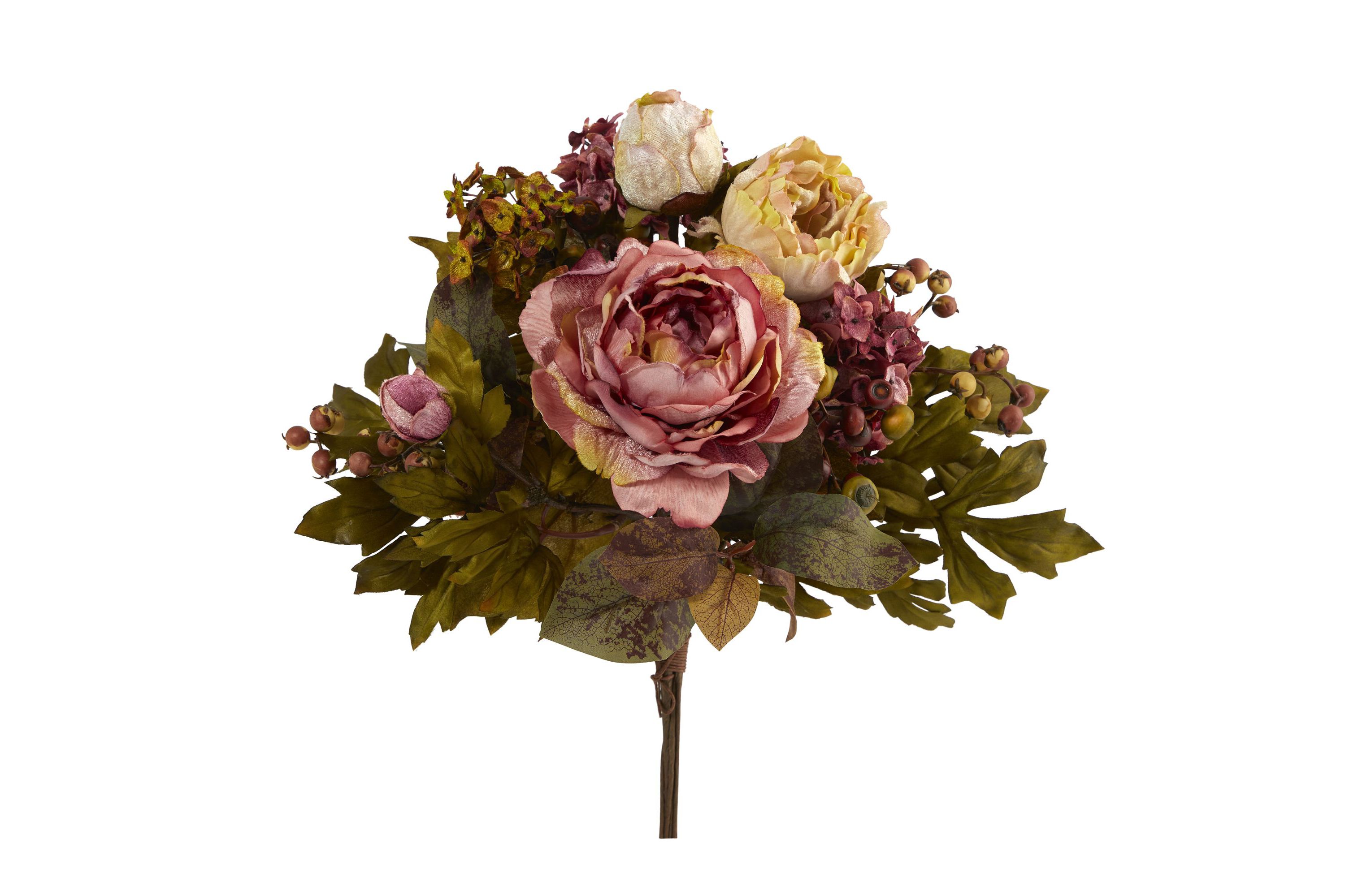17-Inch Peony Artificial Flower Bouquet (Set of 2)