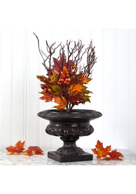 20 Inch Maple Leaf and Berries Artificial Flower Bouquet (Set of 3)