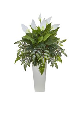 Nearly Natural Mixed Spathiphyllum Artificial Plant, Green