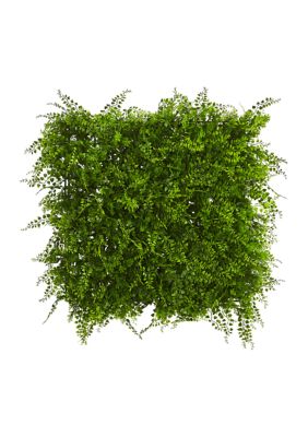 Nearly Natural Lush Mediterranean Fern Wall Panel Indoor/Outdoor, Green