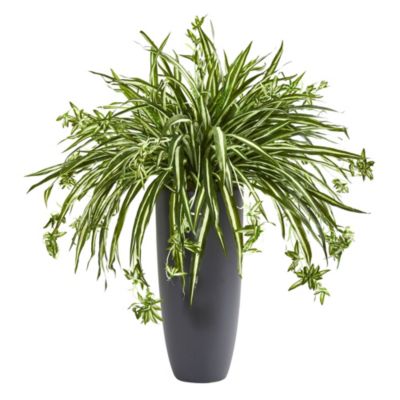 Nearly Natural 33-Inch Spider Artificial Plant in Cylinder Planter, Green