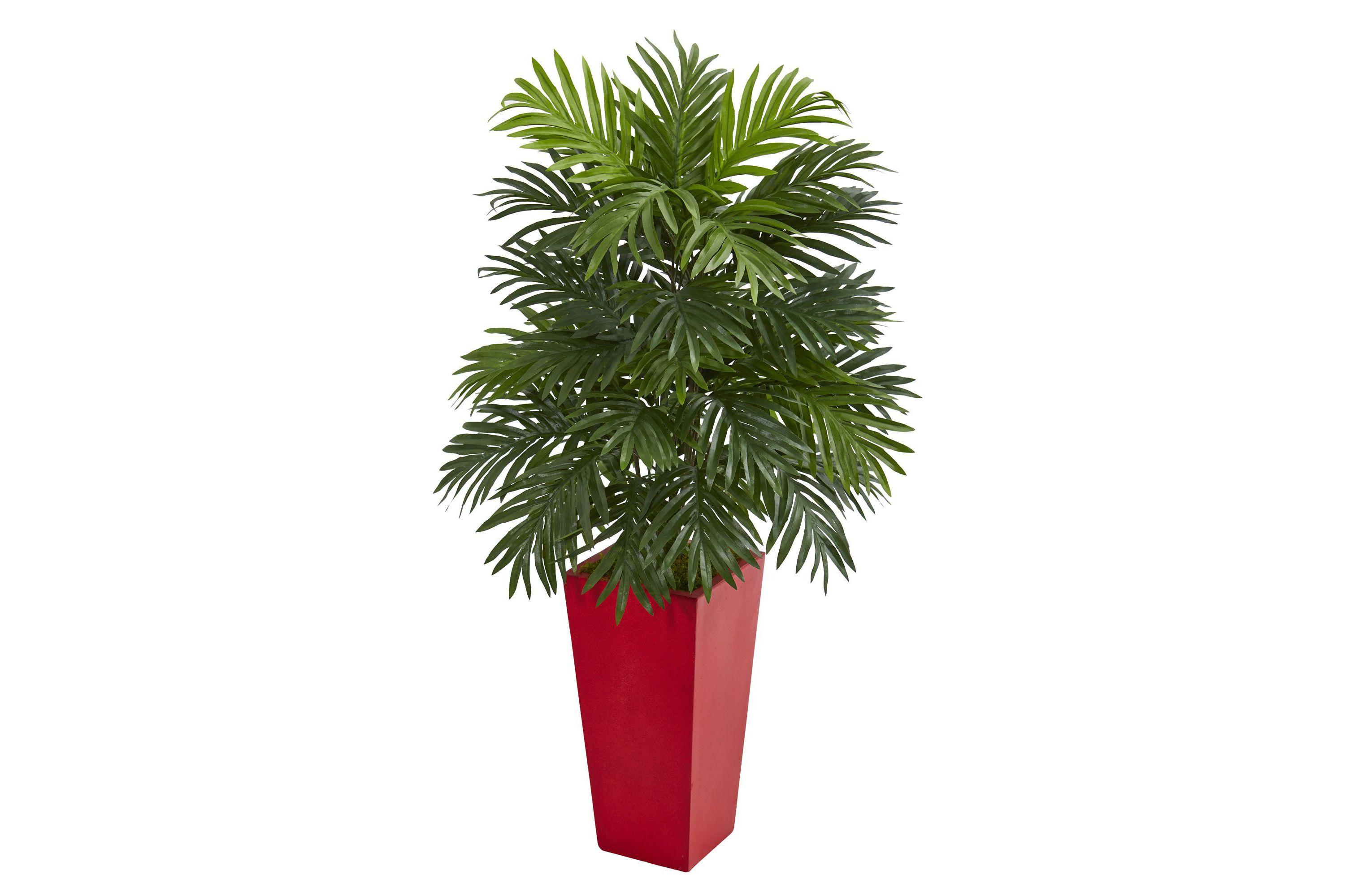 Areca Palm Artificial Plant in Red Planter