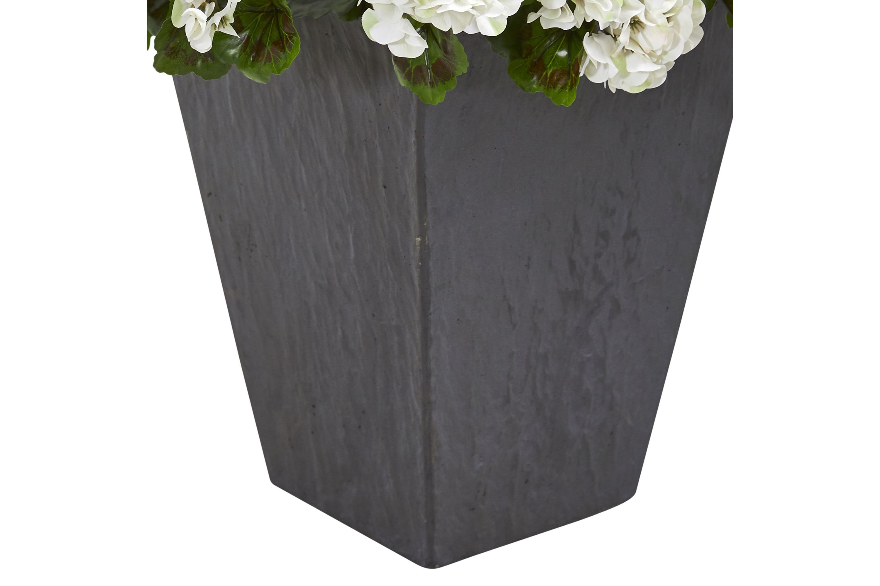 Geranium Artificial Plant in Slate Planter UV Resistant (Indoor/Outdoor)