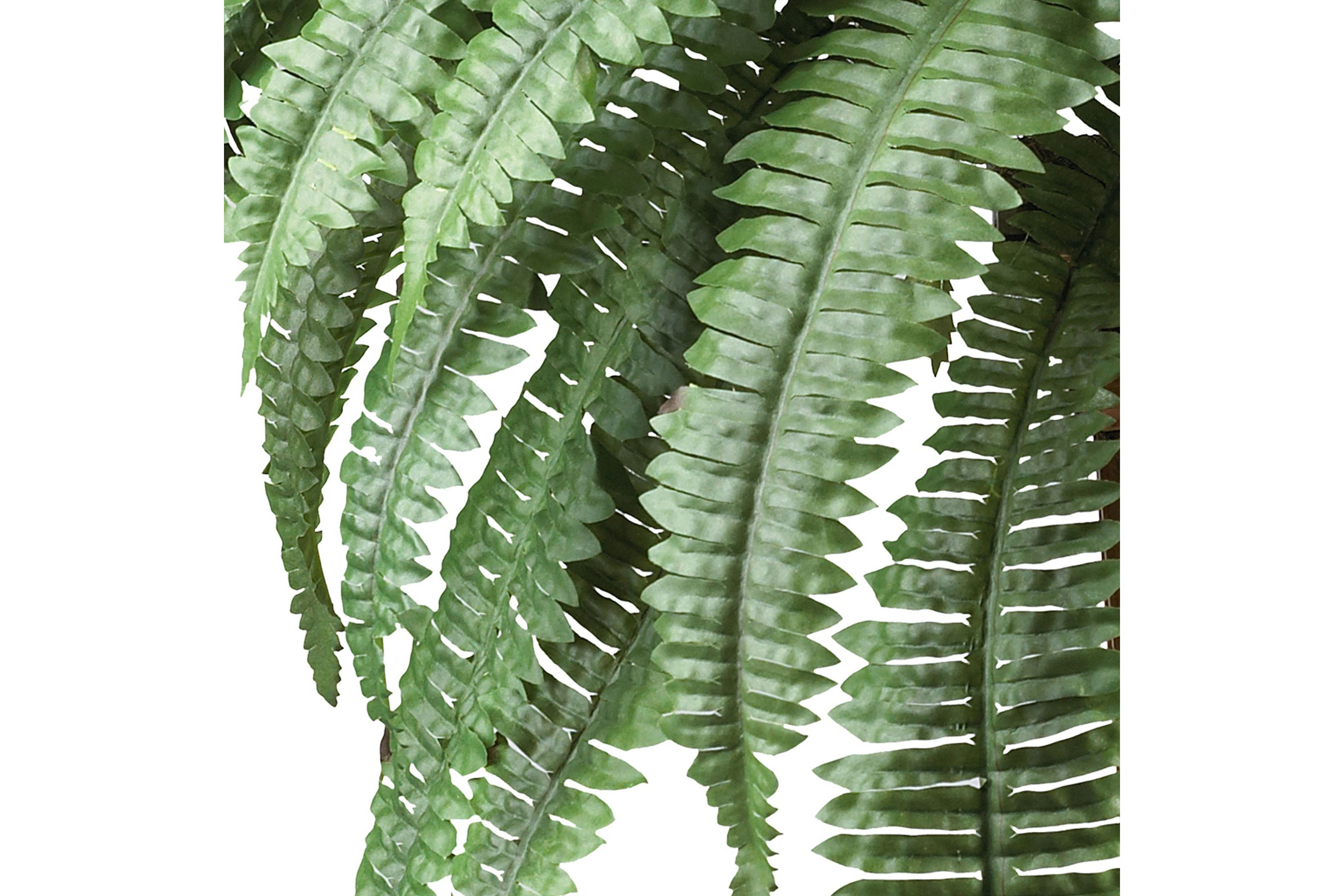 Boston Fern with Wood Vase Silk Plant