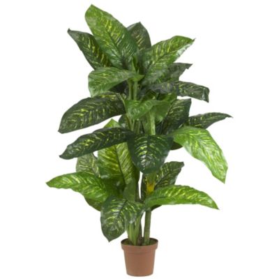 Nearly Natural 5' Dieffenbachia Silk Plant (Real Touch), Green