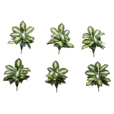 Nearly Natural 20-Inch Artificial Golden Dieffenbachia Plant - Set of 6