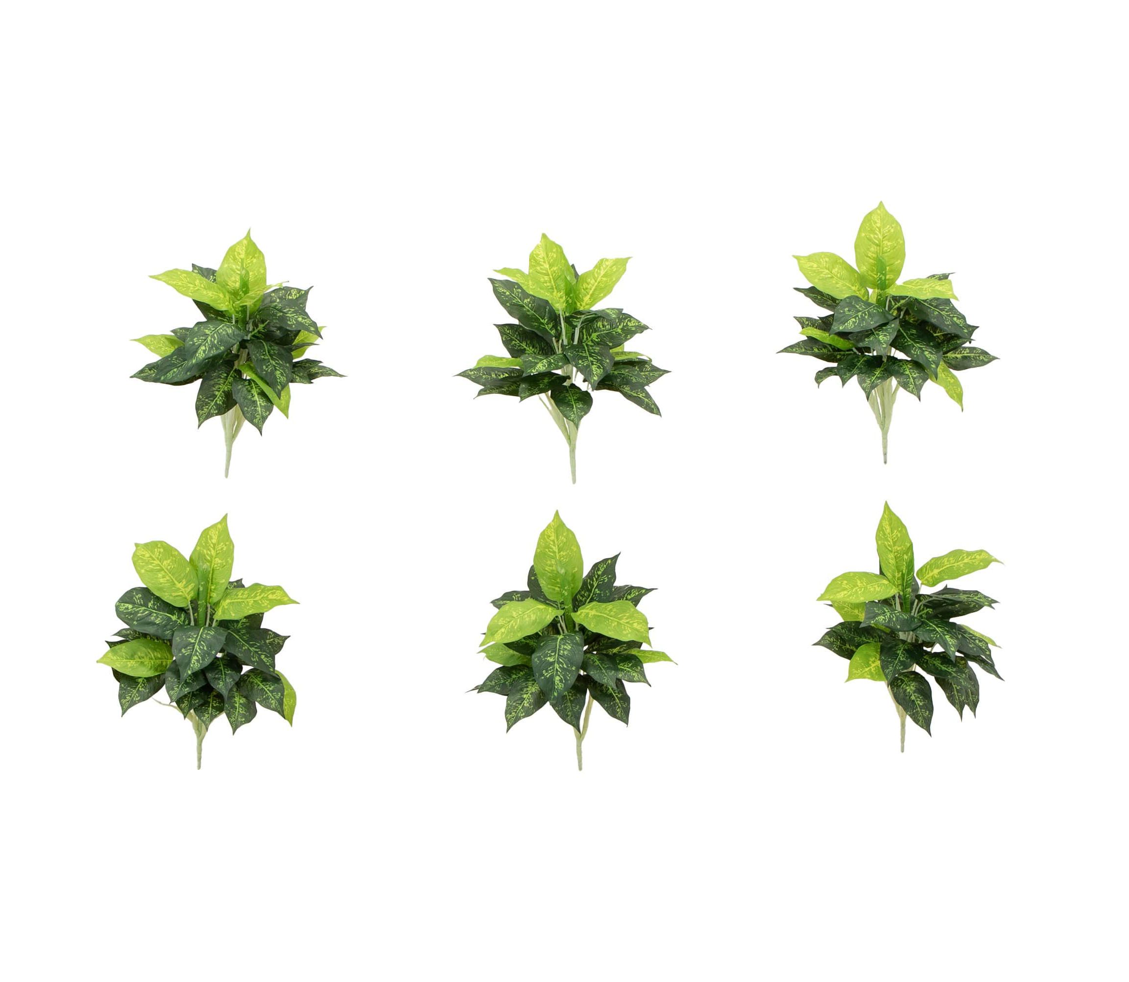 19-Inch  Artificial Dieffenbachia Plant - Set of 6