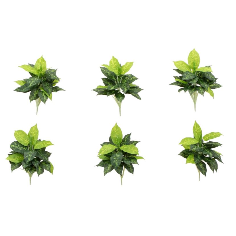 19-Inch  Artificial Dieffenbachia Plant - Set of 6