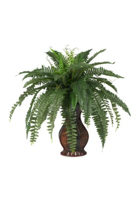 Boston Fern Silk Plant with Urn