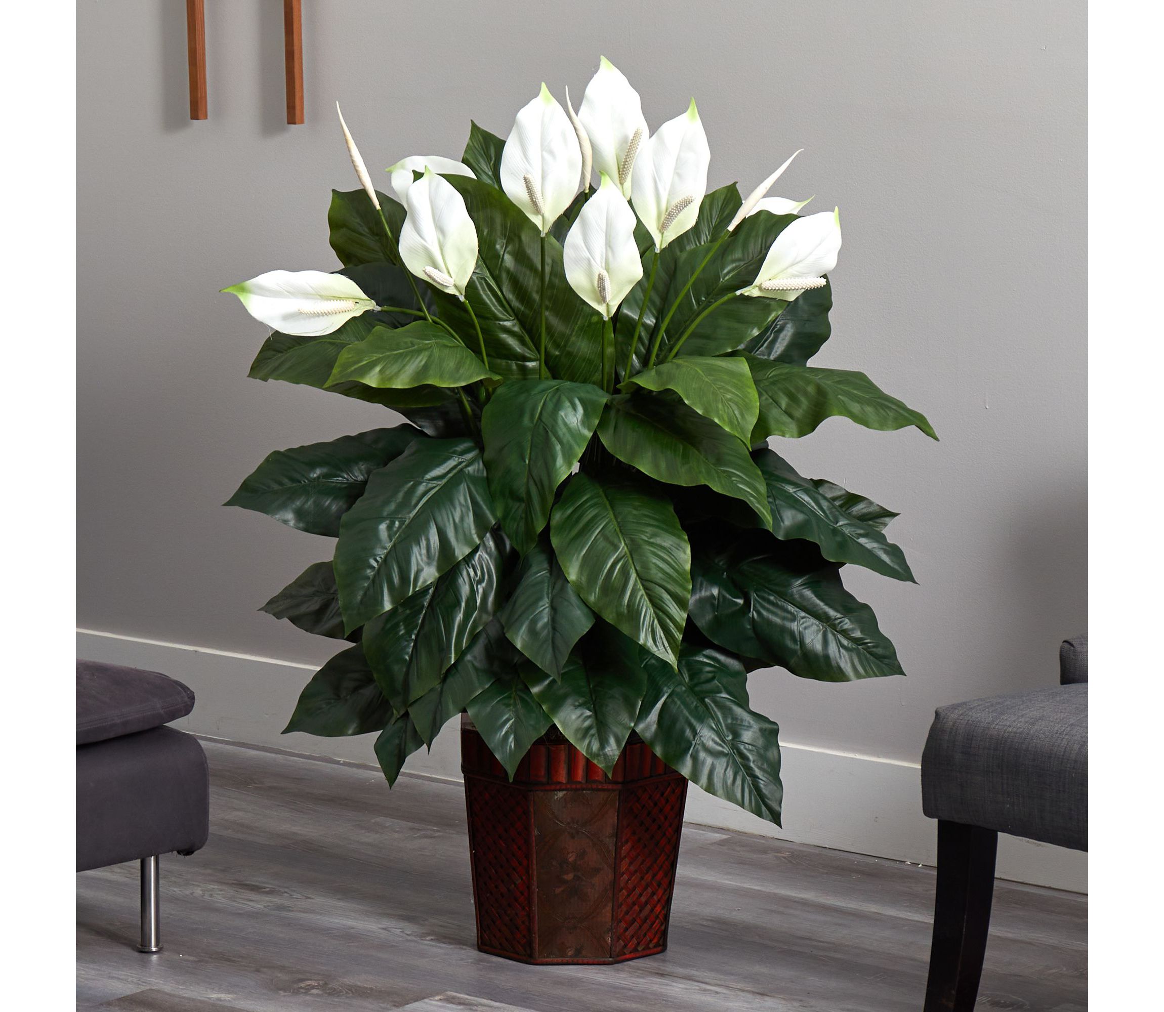 Spathiphyllum with Vase Silk Plant