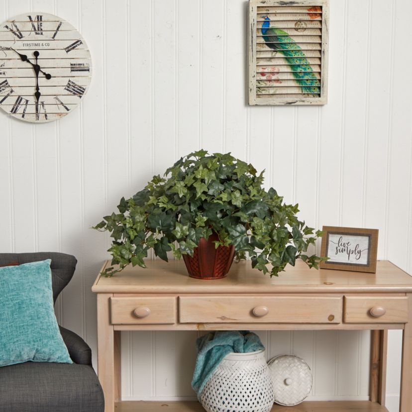 Puff Ivy with Decorative Vase Silk Plant