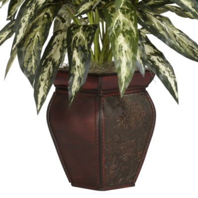 Aglaonema with Decorative Vase Silk Plant