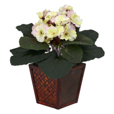 African Violet with Vase Silk Plant - Set of 2