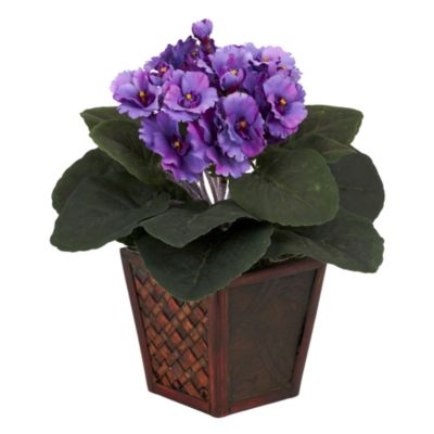 African Violet with Vase Silk Plant - Set of 2