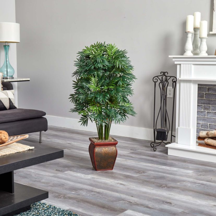 Mini Bamboo Palm with Decorative Vase